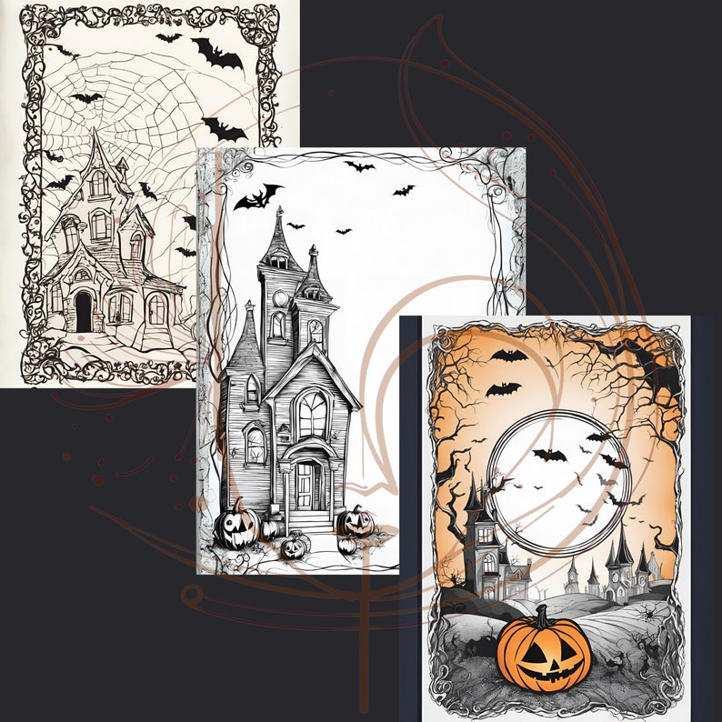 Halloween Junk Journal Pages, Halloween Digital Scrapbook Paper ...