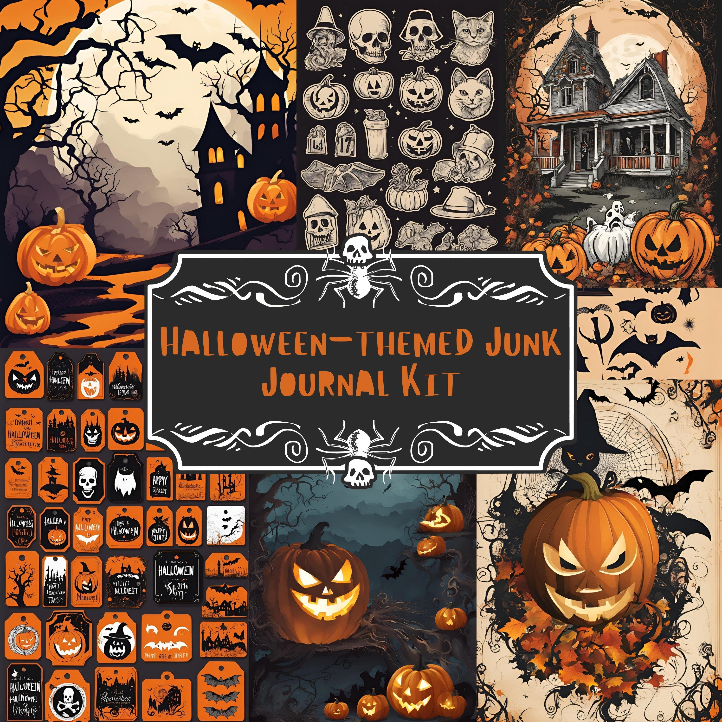 Halloween Junk Journal Kit, Halloween Printable Ephemera, Halloween Journal, Printable Junk Journal, Printable Journal, Printable Halloween