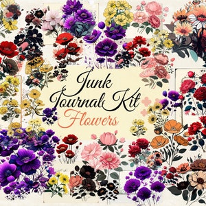 Junk Journal Kit, Naturalist, Flora, Flowers, Botanical, Nature, Herbal, Printable, Digital Download, Ephemera, shabby chic ephemera