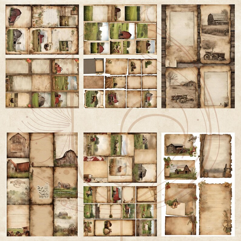 RUSTIC Farm JUNK JOURNAL Kit, Grateful, Neutral, Fall, Journal ...
