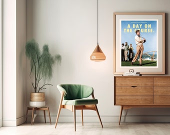 Gone Golfing! | Clean Aesthetic | Vintage Chic | Golf Print | Masculine decor | Trendy Vintage Print | Old money aesthetic | Apartment decor