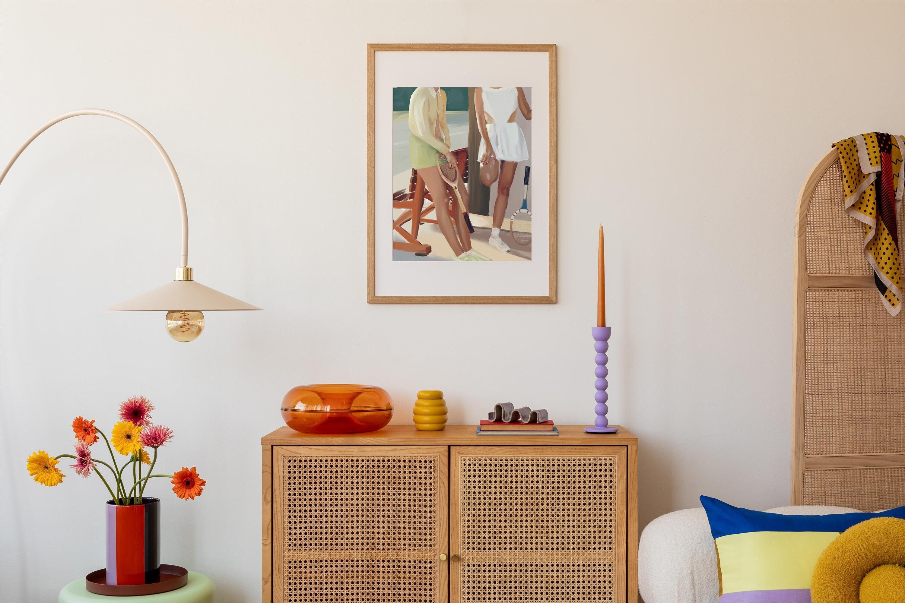 Between Sets! | Vintage | oil paint print  | tennis digital print | old money | MCM Abstract Art.