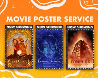 Custom Movie Poster Gift - Illustrated Movie Poster- Illustrated Book Cover - Custom Book Cover - Digital Download - Gift for Writers