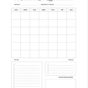 Monthly Planner Template