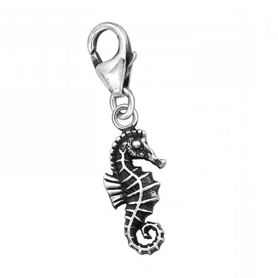 Small High Quality Solid .925 Sterling Silver Seahorse Charm