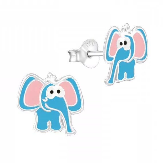 Small Elephant High Quality .925 Sterling Silver Stud Earrings Pair
