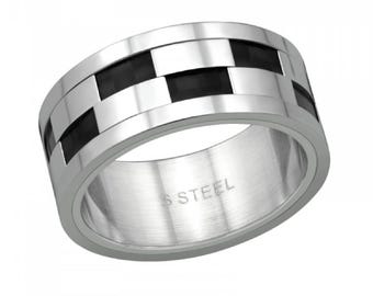 Size 10 Surgical-Grade Stainless-Steel Patterned Ring