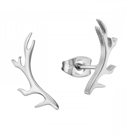 Antler High Quality Surgical-Grade Steel Cool Earrings Pair