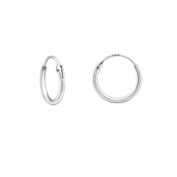 Small 8mm Hoop Platinum-Plated Sterling Silver Earrings Pair