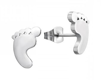 Feet/Foot High Quality Surgical-Grade Steel Earrings (8 mm x 11 mm)