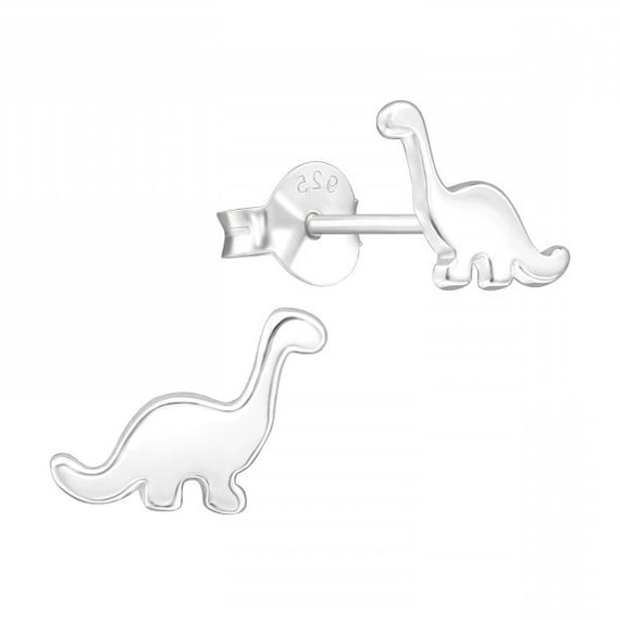 Small Dinosaur High Quality .925 Sterling Silver Stud Earrings Pair