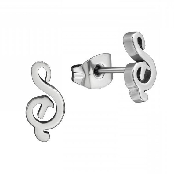 Small Musical Note High Quality Surgical-Grade Steel Earrings Pair