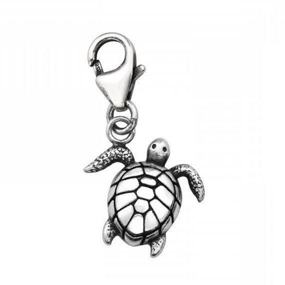 Small High Quality Solid .925 Sterling Silver Turtle Charm