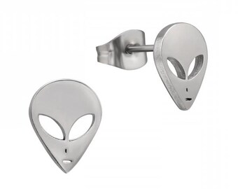 Alien High Quality Surgical-Grade Steel Earrings Pair (7.5 mm x 9 mm)