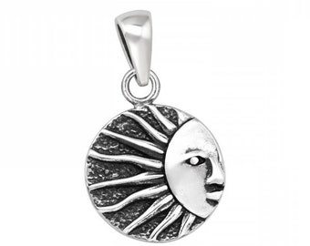 High Quality Solid .925 Sterling Silver Sun Pendant  (11 mm x 11 mm)