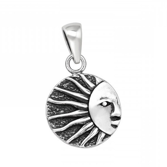 High Quality Solid .925 Sterling Silver Sun Pendant