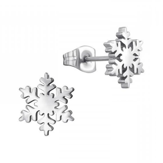 Snowflake High Quality Surgical-Grade Steel Earrings Pair