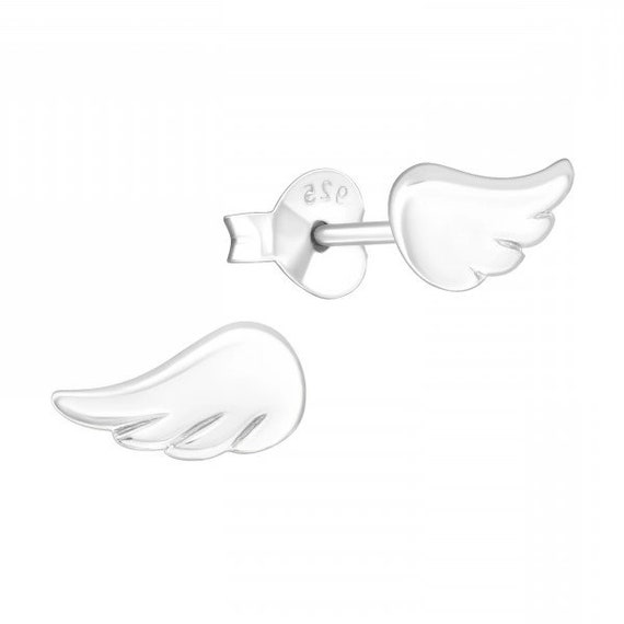 Small Wing High Quality .925 Sterling Silver Stud Earrings Pair