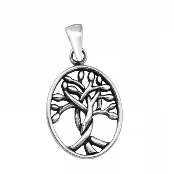 High Quality Solid .925 Sterling Silver Tree Pendant