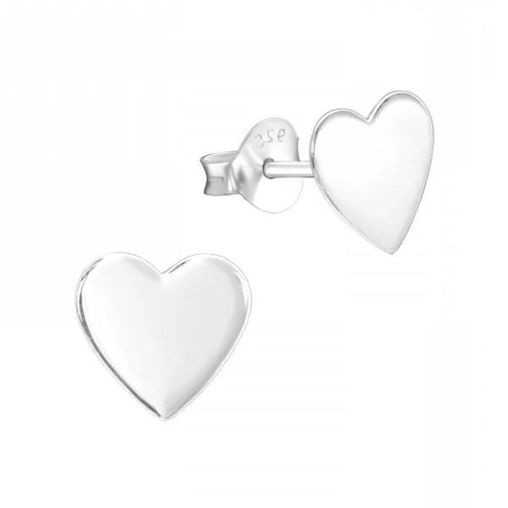 Small Hearts High Quality .925 Sterling Silver Stud Earrings Pair