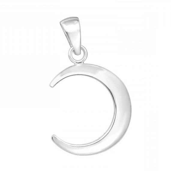 High Quality Solid .925 Sterling Silver Moon Pendant