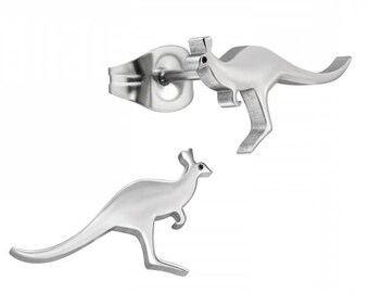 Small Kangaroo High Quality Surgical-Grade Steel Earrings Pair (14.5 mm x 7 mm)