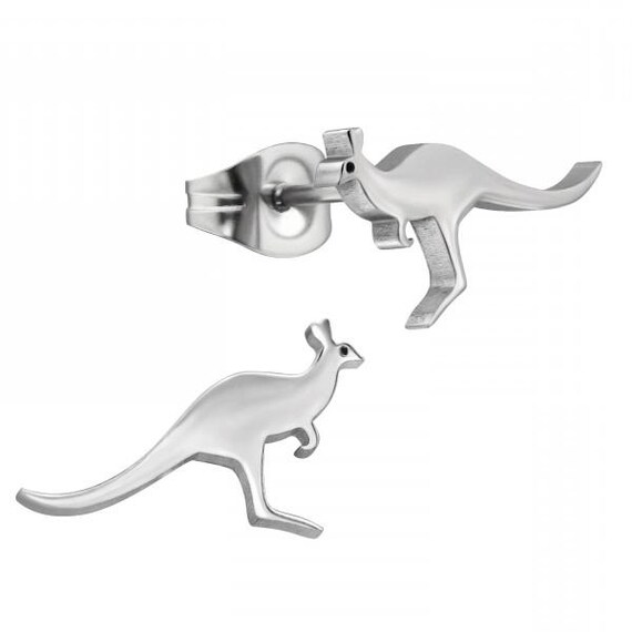 CLEARANCE Kangaroo High Quality Surgical-Grade Steel Cool Earrings Pair