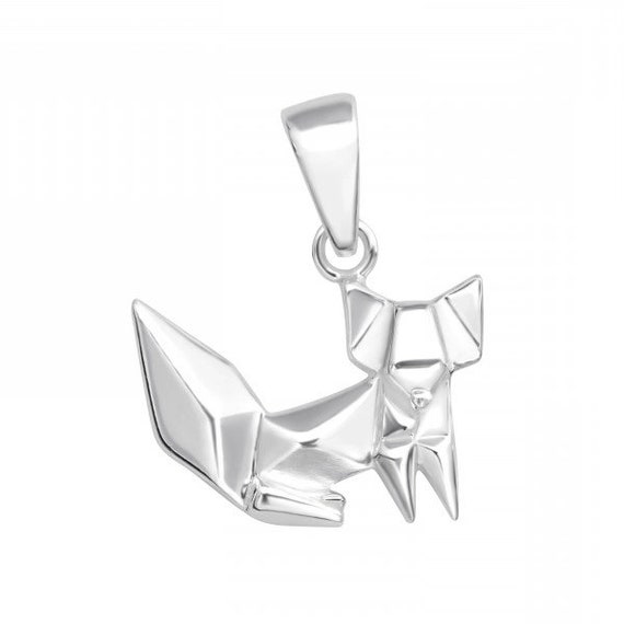Small High Quality Solid .925 Sterling Silver Fox Pendant