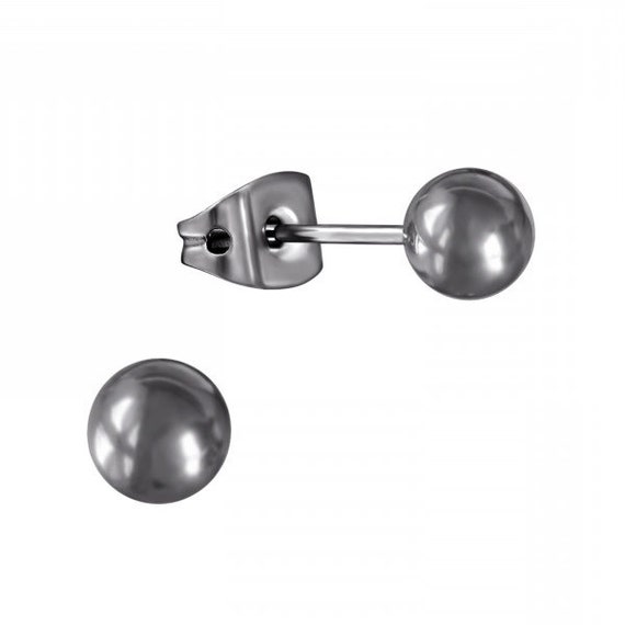 5mm Balls High Quality Titanium Hypoallergenic Earrings Pair
