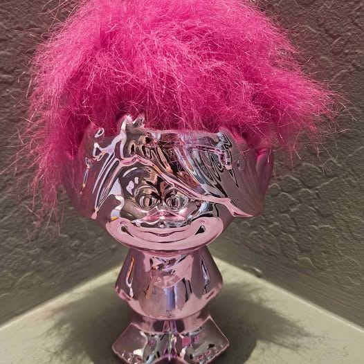 Trolls Metallic Pink Ceramic Poppy Dreamworks Piggy Bank Coin Bank