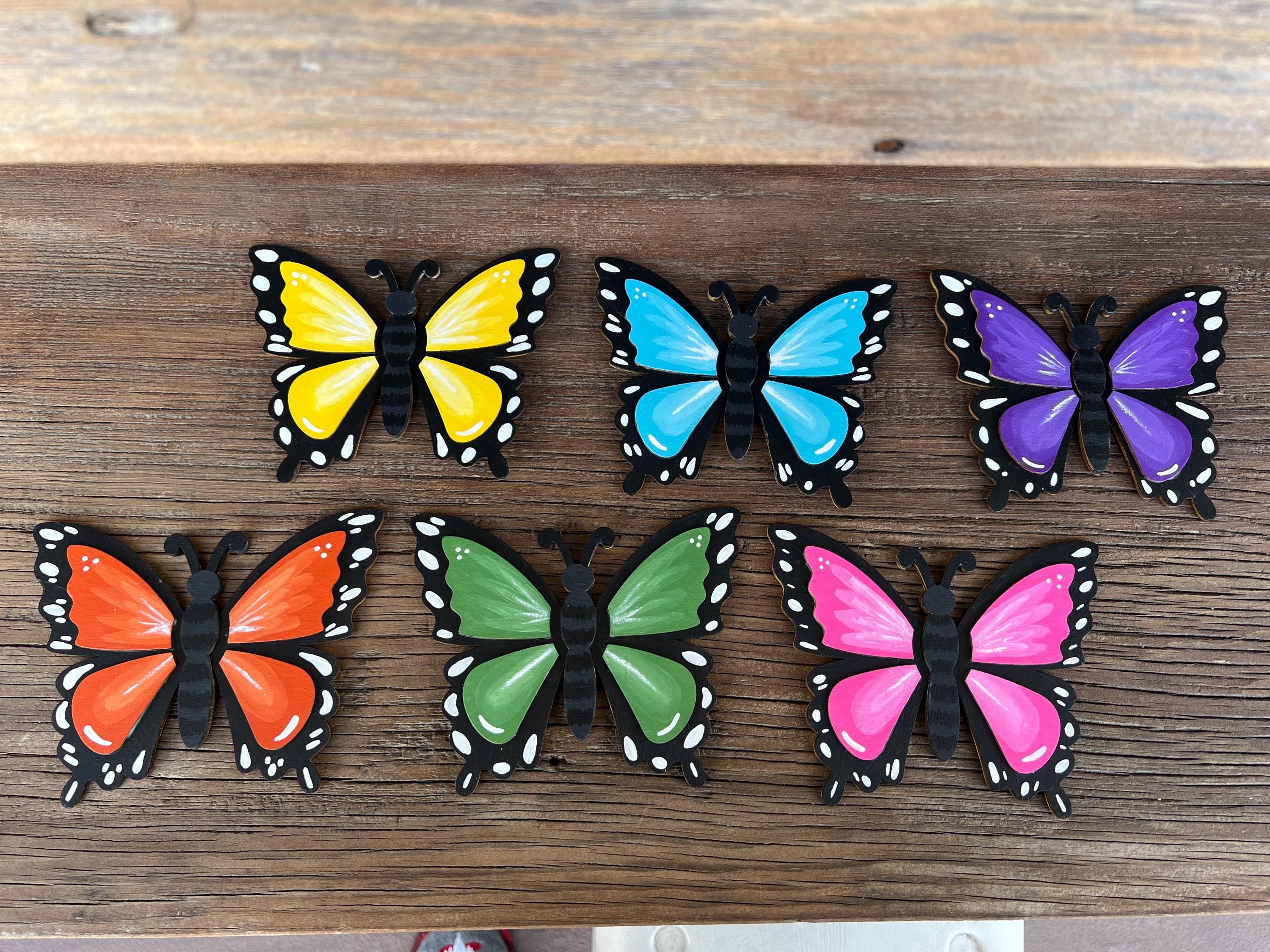 Butterfly - Festive Decor Beadwork Handpainted Wooden Hanging