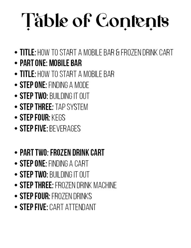 How to Start a Mobile Bar and Frozen Drink Cart Ebook Zoom Call Digital Download Etsy