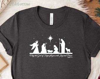 Nativity Christmas t-shirt Sweater, Holiday Apparel, Christian Nativity Christmas shirt tee, Religious Christmas Gifts, Nativity Scene