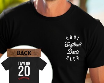 Personalized Softball Cool Dad Shirt, Custom Softball Father gift, Personalized Girls Varsity JV Travel Team Shirt Softball Name and Number