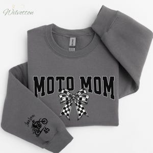 Personalized Moto Mom Sweatshirt, Custom Dirt Bike Sweatshirt With Rider Name, Race Day hoodie, Moto Mama Sweatshirt, Motocross gift for Mom