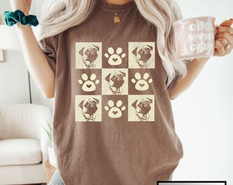 Minimalist Pug Shirt, Comfort Colors Pug Mom Shirt, Vintage Pug Lover Shirt, Funny Pugs Shirts, Pug Dad crewneck, Pug Puppy, Pug Owner Gift