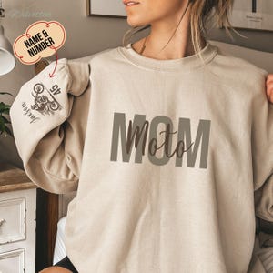 Personalized Moto Mom Sweatshirt, Custom Dirt Bike Sweatshirt With Rider Name, Race Day hoodie, Moto Mama Sweatshirt, Motocross gift for Mom
