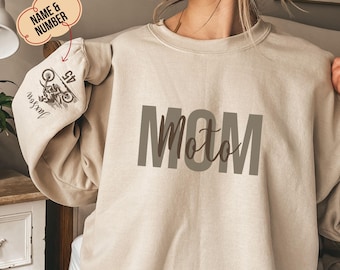 Personalized Moto Mom Sweatshirt, Custom Dirt Bike Sweatshirt With Rider Name, Race Day hoodie, Moto Mama Sweatshirt, Motocross gift for Mom