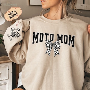 Personalized Moto Mom Sweatshirt, Custom Dirt Bike Sweatshirt With Rider Name, Race Day hoodie, Moto Mama Sweatshirt, Motocross gift for Mom