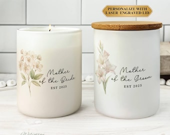 Mother of the Bride Candle, Personalized Mother of the Groom Gift, Mother of the Groom Candle, Custom Mother of the Bride Gift Wedding Favor