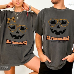 Funny Couples Halloween Shirts, His/Hers Costume Shirt, Comfort Colors® Matching Halloween Pumpkin Patch shirt, Gift Halloween Costume Shirt