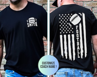 Custom Football Coach Shirt, Personalized Football Coach Crewneck T-Shirt, Gifts for Football Coaches, Highschool Football PE Coach Game Day