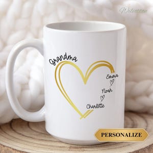 Personalized Grandma Mug, Best Gifts for Mom/Grandma, Mothers Day Gift for Grandma, Grandkids Name Mothers Day Gift, Custom Mother&#39;s Day Cup