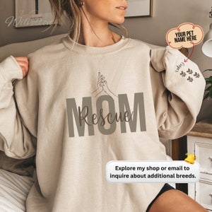 Rescue Adopted Shelter Fostered Dog Sweatshirt, Personalized Custom Dog Lover Gift, Golden Rescue Dog Shirt, Forever Friend, Gift Dog Mom