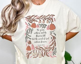 Camiseta religiosa Comfort Colors®, camiseta con versículos bíblicos, camiseta de fe, camiseta de otoño, camiseta cristiana bohemia Comfort Colors, camiseta con las Escrituras de otoño