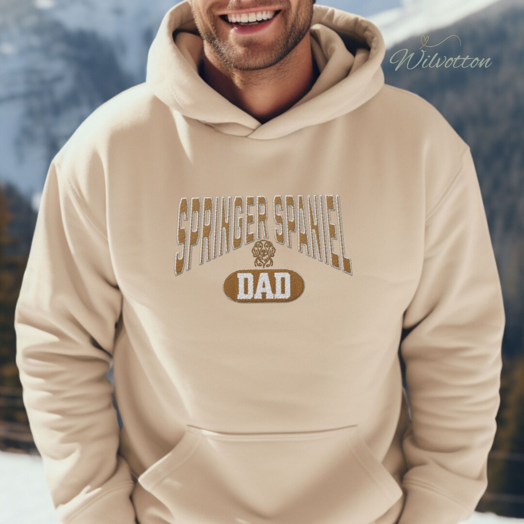 Springer Dad Springer Spaniel Embroidered Dog Dad Hoodie Sweatshirt, English ...