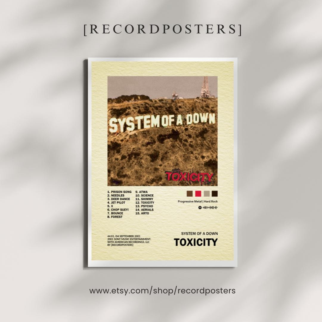 System of a Down 'toxicity' Album Cover Poster Music Wall Art