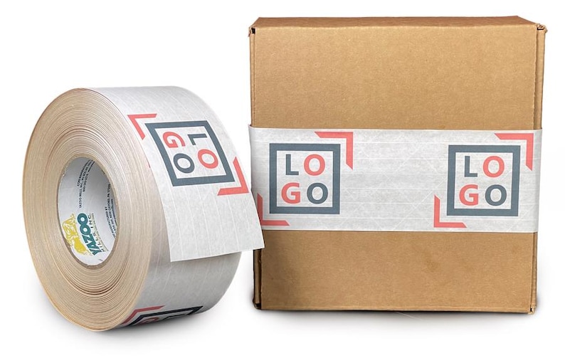 CUSTOM Brown & White Kraft Water-activated Packaging Tape|custom Gummed ...