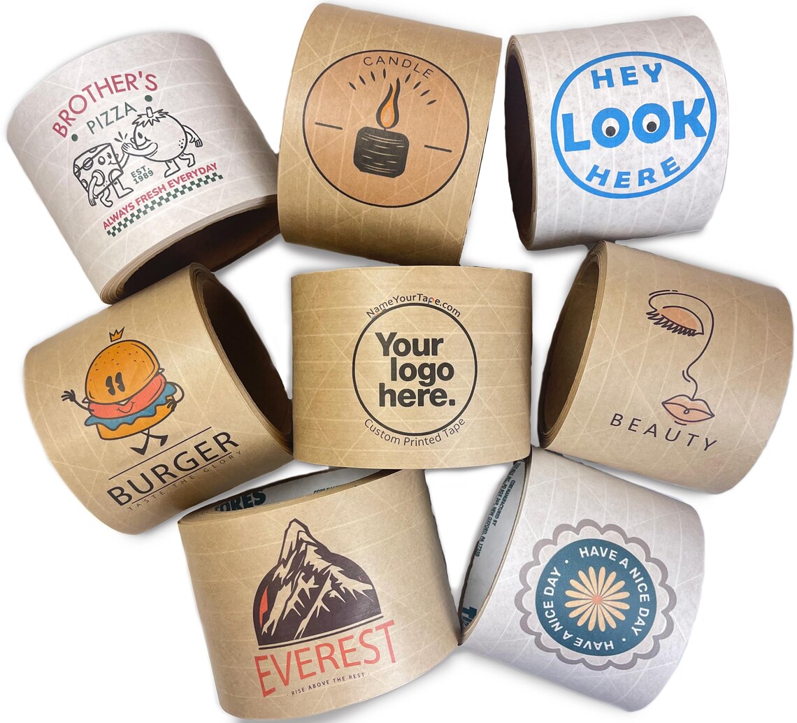 CUSTOM Brown & White Kraft Water-activated Packaging Tape|custom Gummed ...