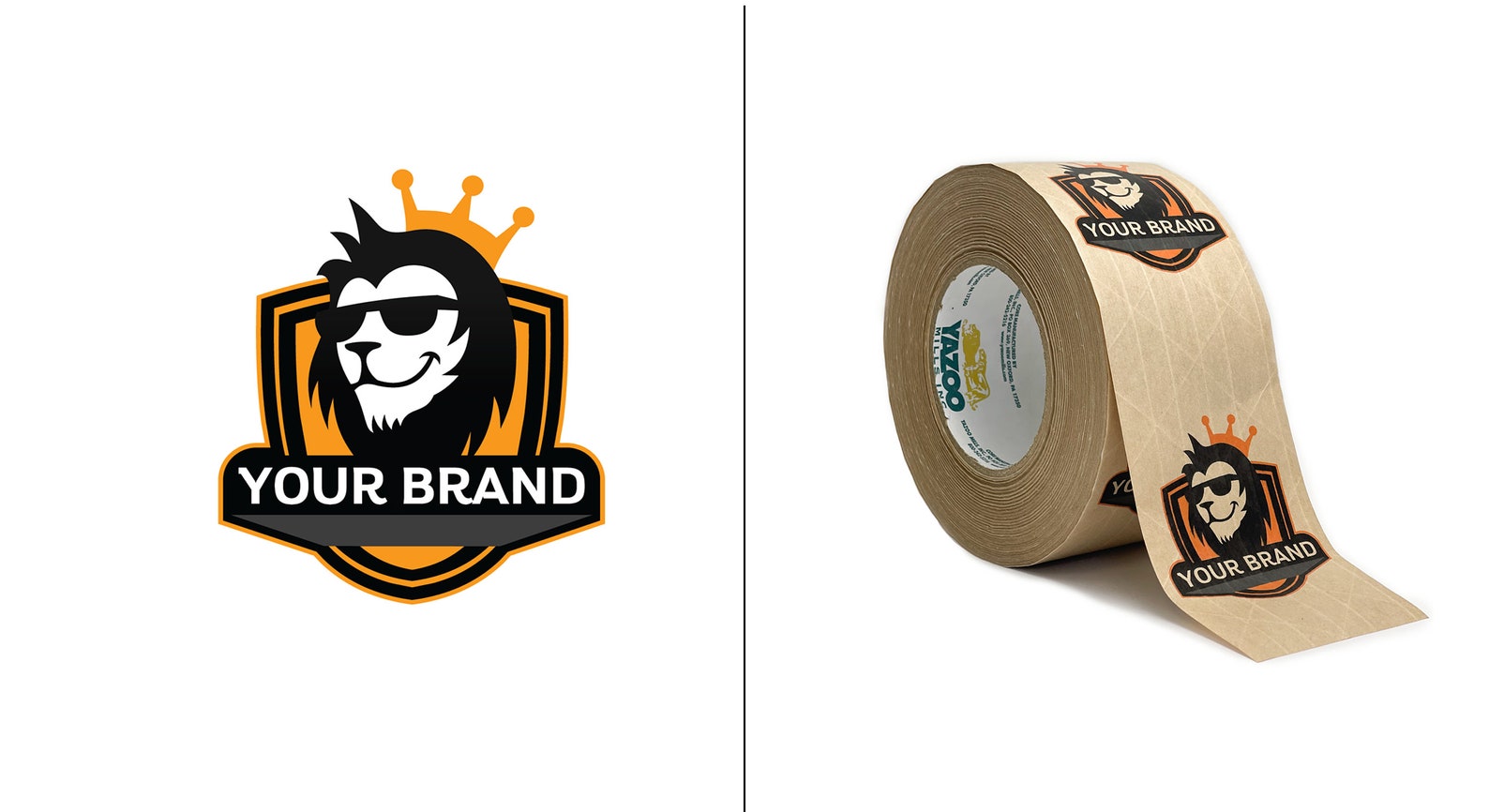CUSTOM Brown & White Kraft Water-activated Packaging Tape|custom Gummed ...